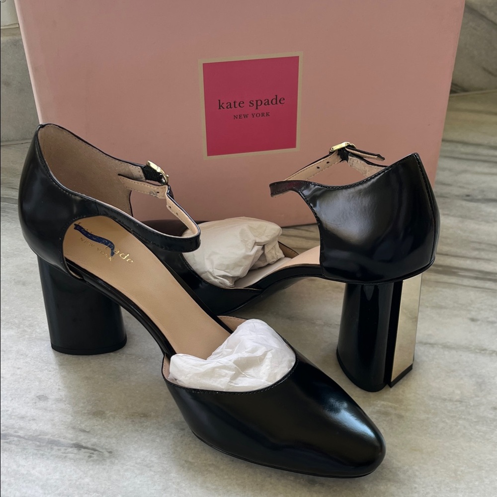 Kate Spade Black Heels with Silver Accents w/ Box
